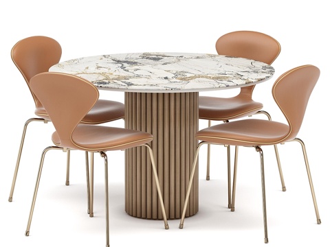 Modern Affordable Luxury Style Dining Table and Chair