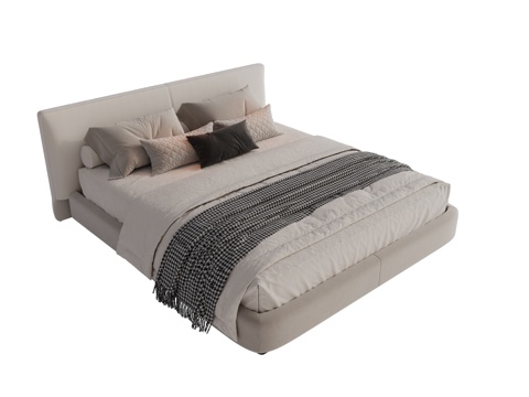 Modern Fabric Double Bed Master Bed Minimalist Bedroom Bed Minotti Modern Double Bed