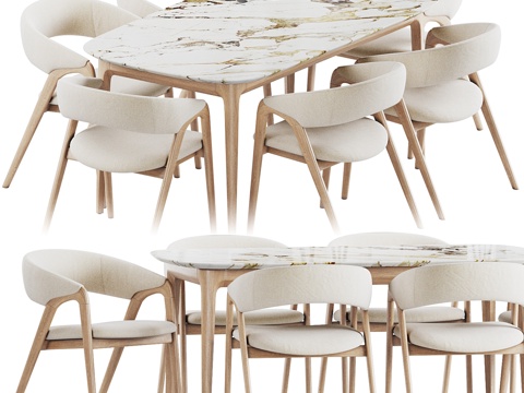 Modern Affordable Luxury Style Dining Table and Chair