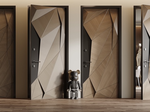 Modern single door wooden door