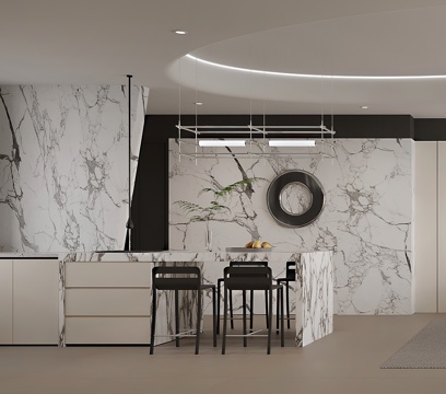 Modern DiningRoom Simple Dining Table Island Wall Decorations Chandelier Modern Living&Dining Room Affordable Luxury Style Restaurant