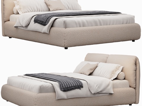 Modern Fabric Double Bed Bedding Mattress Pillow