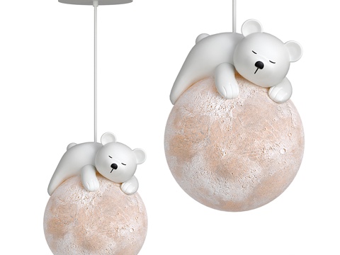 Modern Cream Style Bear Decoration Chandelier