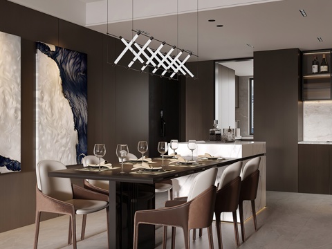 Modern DiningRoom Affordable Luxury Style Restaurant Island Table Bar Restaurant G446