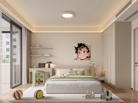 Modern Cream Style Kids Room Bedroom