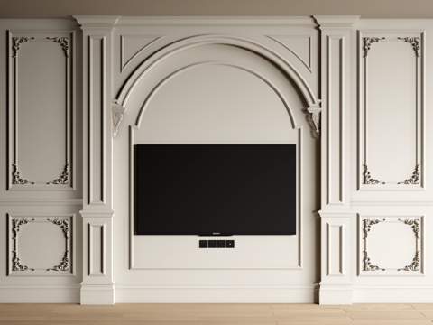 European-style Wall TV background Panel carved