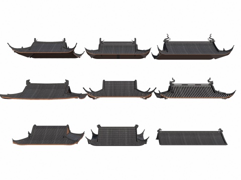 Chinese style eaves ancient building tube tile tile roof style