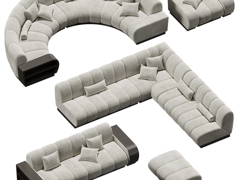 Modern shaped sofa combination