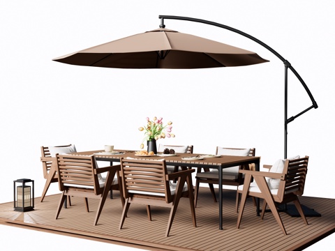 Modern Outdoor Table and Chair Outdoor Dining Table and Chair Outdoor Leisure Table and Chair Outdoor Chair Sunshade Umbrella