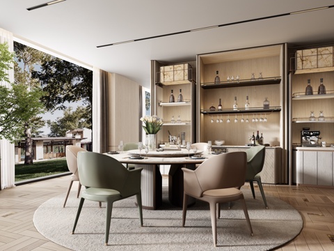 Minotti Miloti modern dining table and chair combination