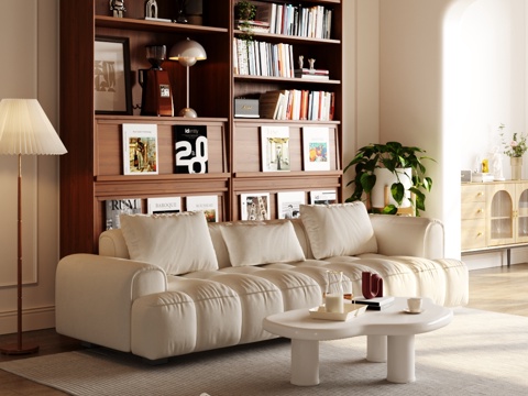 Modern Sofa Coffee Table Combination Bookcase Book Combination