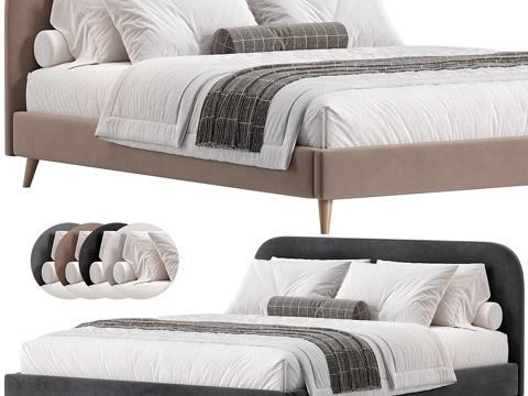 Modern fabric double bed