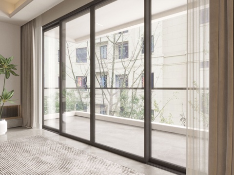 Modern balcony glass sliding door