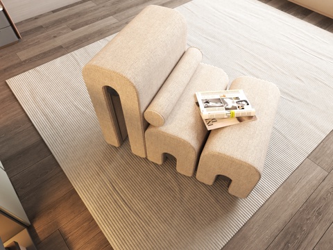 Modern Square Carpet Lounge Chair