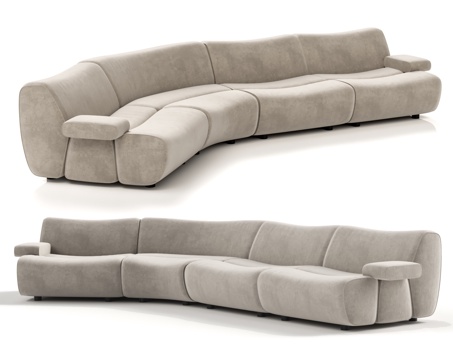 Poliform Ernest Bamboo Sofa Multiplayer Sofa Curved Sofa