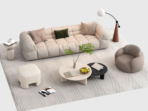 Modern Cream Style Sofa Coffee Table