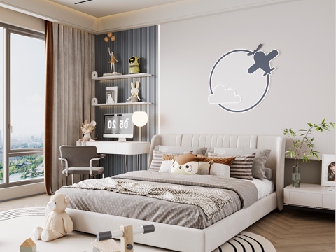 Modern kids Bedroom Boys Room Girls Room kids Bed Children's Wardrobe Children's Desk