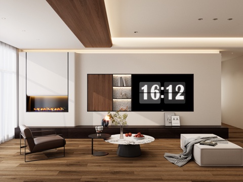 Italian-style Middle-style Solid Wood Top Built-in TV Large Flat Floor TV Entrance Integrated Wall