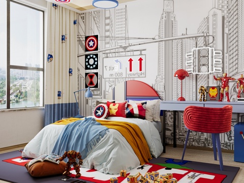 Modern kids Bedroom Boys Room Girls Room kids Bed Children's Wardrobe Children's Desk