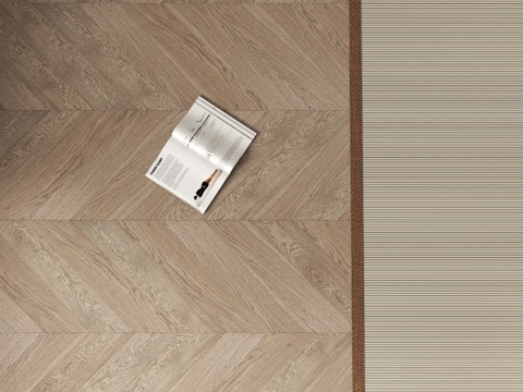 Modern fishbone wood floor