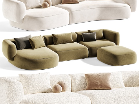 Modern cream style sofa combination