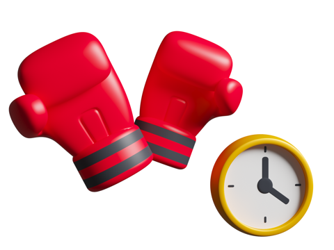 Cartoon Ring Boxing Match Boxing Gloves Cartoon Boxing Match Cartoon Boxing Timer