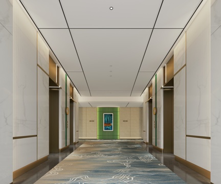 Elevator Hall of High-class Elegant and Exquisite Hotel