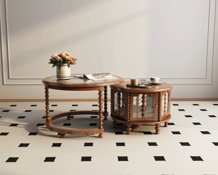 Solid wood coffee table combination