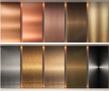 Modern metal brushed stainless steel