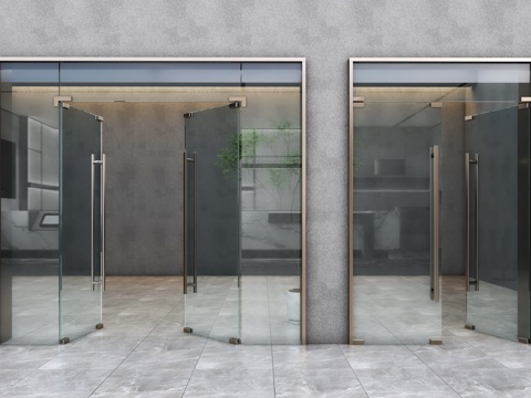 Modern double opening glass door office glass door glass double door commercial glass door