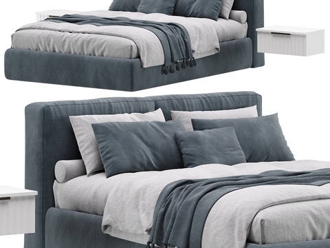 Modern Italian Fabric Double Bed