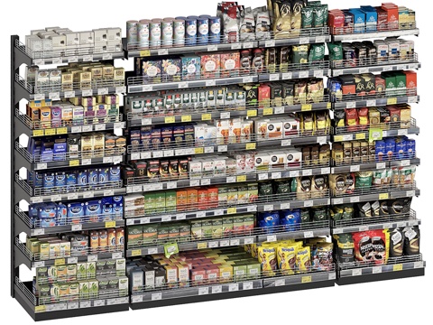 Modern supermarket shelf display rack