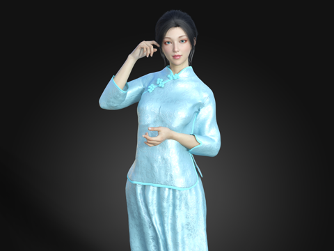 Women modern temperament beauty cheongsam Republic of China style beautiful girl model figure