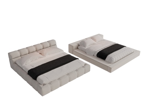 Modern Fabric Double Bed Master Bed Minimalist Bedroom Bed Minotti Modern Double Bed