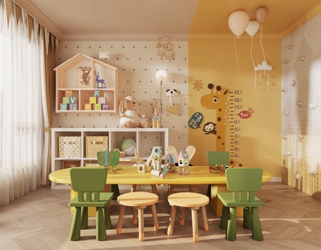 Modern Children's Entertainment Room kids Table&Chair Plush Toys Children's Entertainment Equipment Children's Toy Room