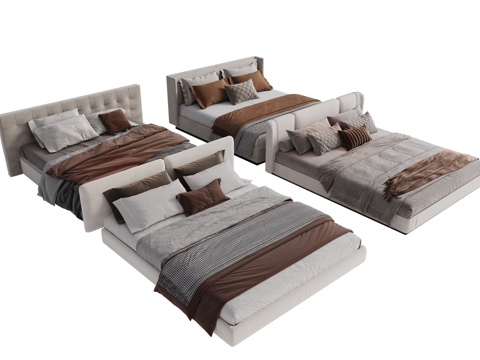 Modern Fabric Double Bed Master Bed Minimalist Bedroom Bed Minotti Modern Double Bed