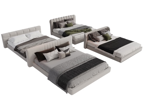 Modern Fabric Double Bed Master Bed Minimalist Bedroom Bed Minotti Modern Double Bed