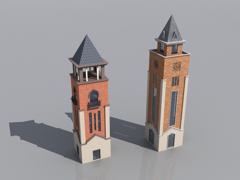 European-style building tower clock tower