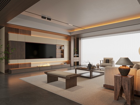 Neo-Chinese Style Song Style Living Room