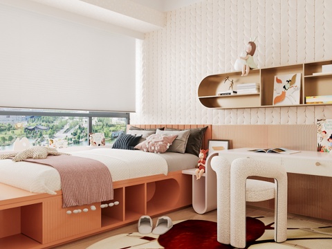 Modern kids Bedroom Boys Room Girls Room kids Bed Children's Wardrobe Children's Desk