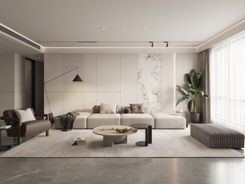 Modern high gray living room