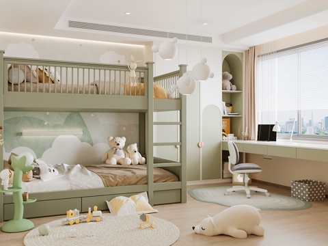 Modern kids Bedroom Boys Room Girls Room kids Bed Children's Wardrobe Children's Desk