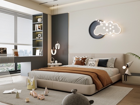 Modern kids Bedroom Boys Room Girls Room kids Bed Children's Wardrobe Children's Desk