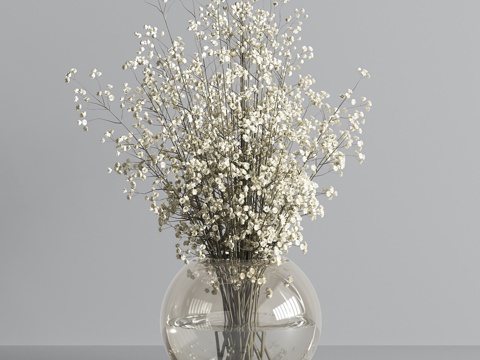 Modern glass vase floral art