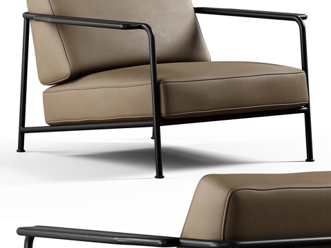 Modern Italian Leather Lounge Chair