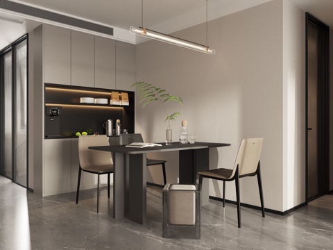 Modern high-grade gray DiningRoom dining table and chairs