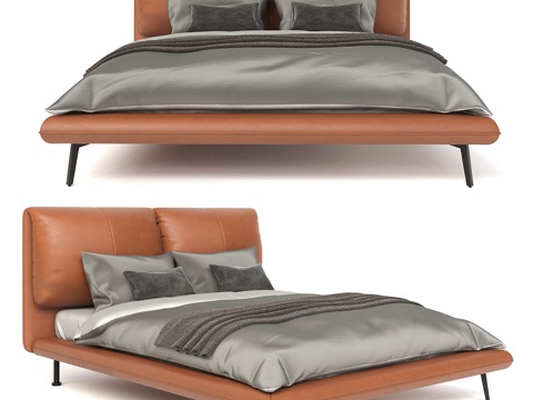 Modern Italian Leather Double Bed