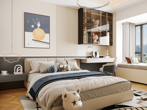 Modern kids Bedroom Boys Room Girls Room kids Bed Children's Wardrobe Children's Desk