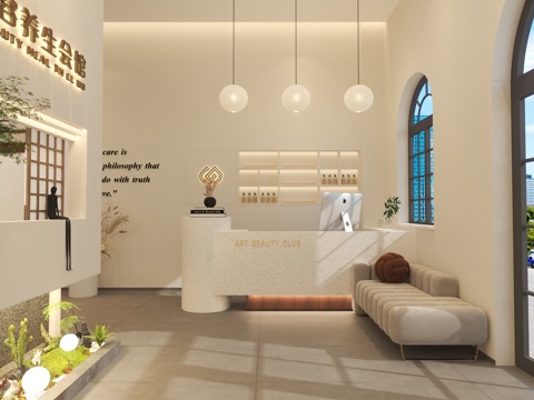 The ancient beauty salon_beauty salon hall leisure area_beauty salon hall rest area 3D model