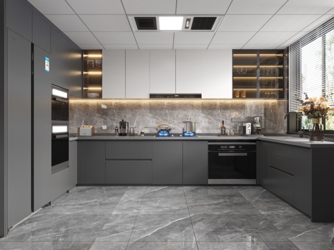 modern black and white gray Italian kitchen black and white gray kitchen